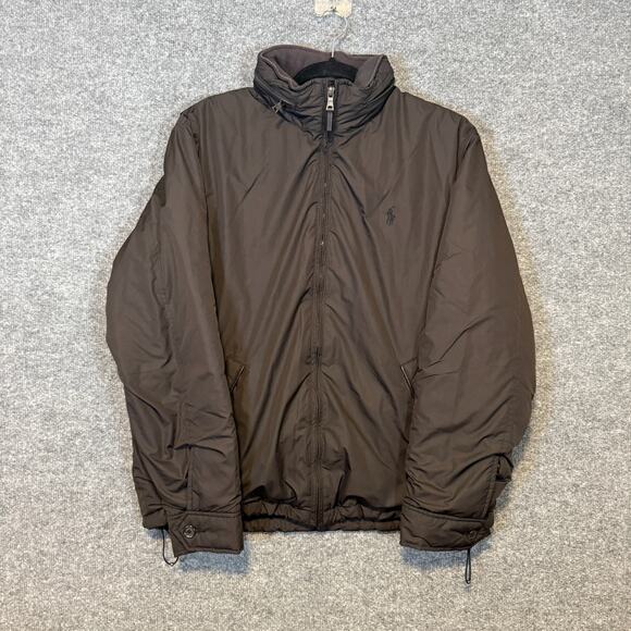 Polo Ralph Lauren Jacket Mens Large Black Zip Up Pony Softshell Vintage Y2K - Picture 1 of 14